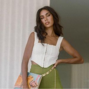 Princess Polly white detailed corset top - US 4